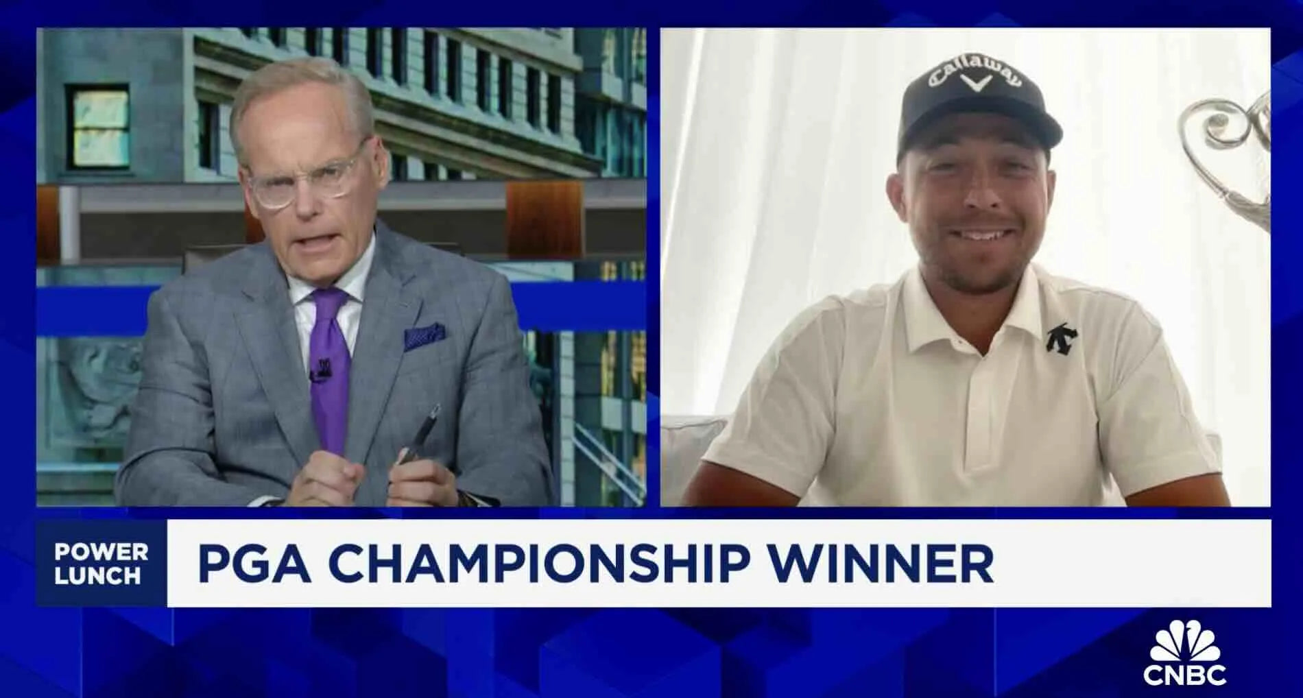 CNBC Power Lunch - PGA Championship winner Xander Schauffele explains how he won his first ever major victory